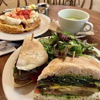 Grilled Veggie with Pesto Sandwich