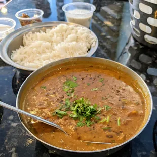 Dal makhani and rice