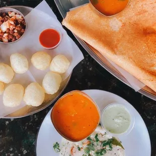 Veg Upma,  Mysore Masala Dosa Pani Puri