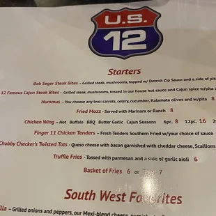menu