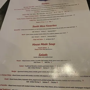 menu