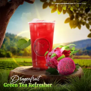 a dragon fruit and a green tea refresher