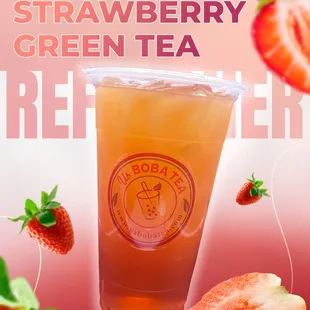 a strawberry green tea