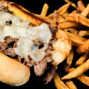 Philly cheesesteak with fries