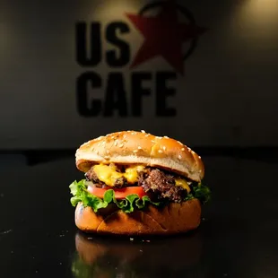 US Angus cheeseburger