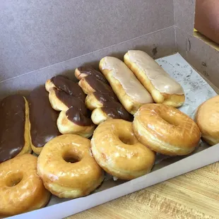 Yummy freshly made donuts! Still warm when we got them! (Missing a donut cause my husband couldnt wait)