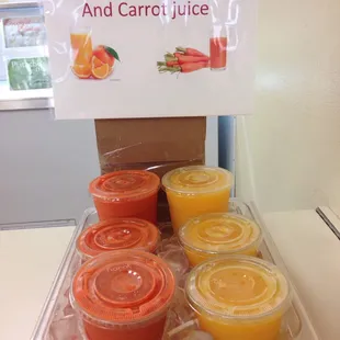 Fresh carrot and orange juice