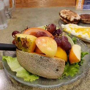 Fresh fruit plate instead of hash browns.