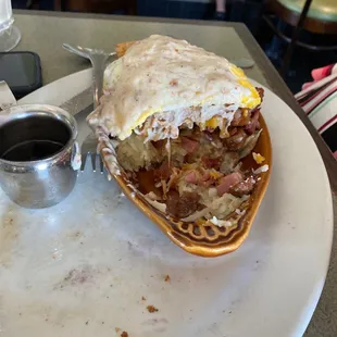 The Idaho skillet (half demolished so you can see inside)