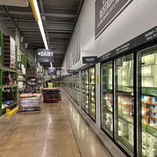 refrigerators in a grocery store