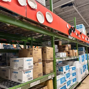 shelves of food items