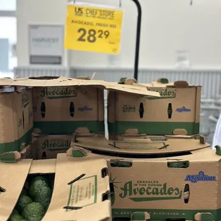 boxes of avocados