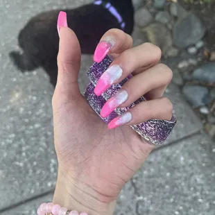 Pink and silver catseye by Nancy