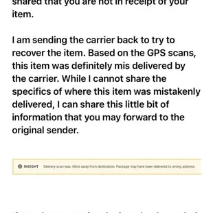 Admitting to delivering to the wrong address