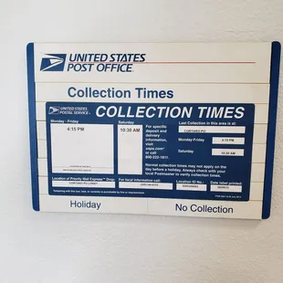 Collection times