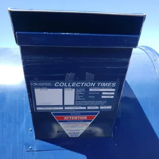 Pick-up times on the drop box