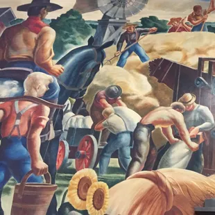 Part of a mural on the east wall of the post office lobby.