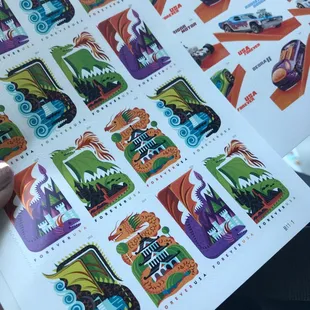 Dragon stamps and Hot Wheels Stamps