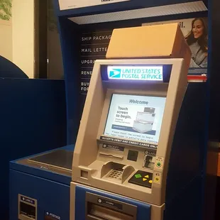 One of the few post offices left in town with a self service machine.