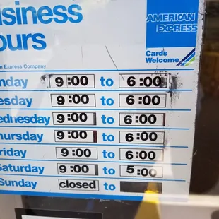 Hours of operation