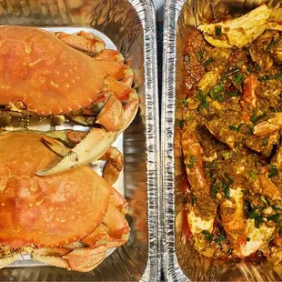 Dungeness crab: steamed and stir fried
