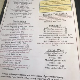 menu