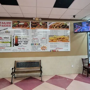 the inside of a fast food restaurant