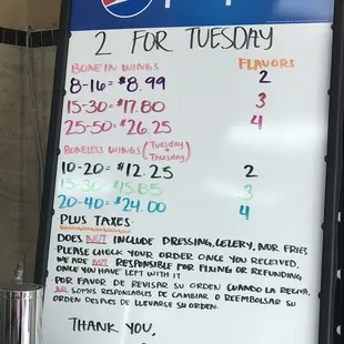 Tuesday and Thursday Specials!