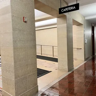 the entrance to the cafeteria