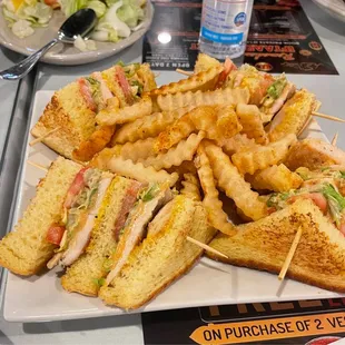 Chicken Club Sandwich with Fries