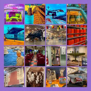 Montage of images from the USS Hornet Museum