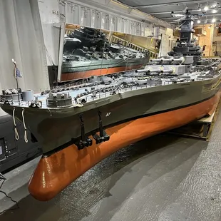 Huge model of battleship USS South Dakota.