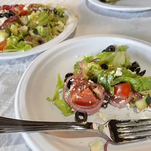 Greek Salad--more than enough for two.