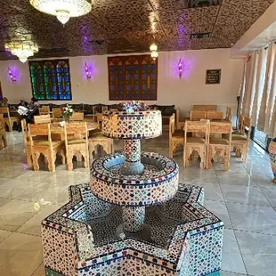 The Moroccan decor inside!