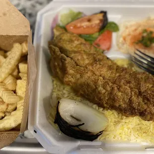 Chicken Kabab and fries...