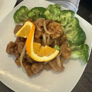 Orange Chicken - Perfect sized pieces; great flavor.