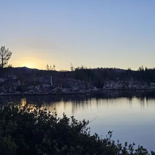 Just before sunrise and the water is like glass