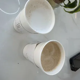 Chai latte and cookie butter latte