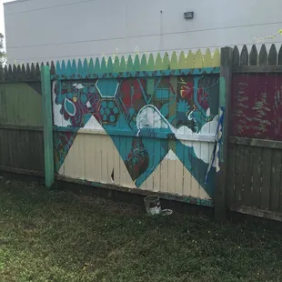 Expression art.. Painting the fences