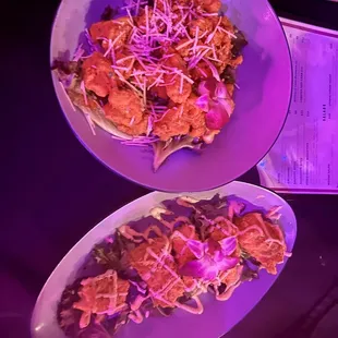 Calamari and salmon bites