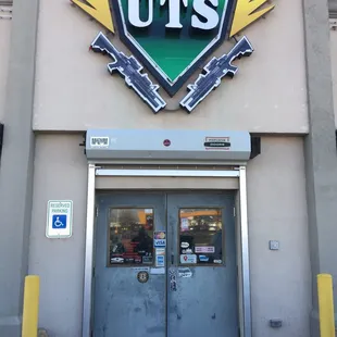 Front of business.