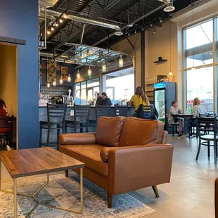 a couch and a coffee table