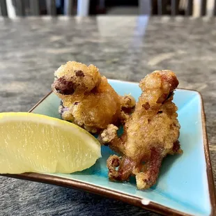 Deep fried octopus appetizer sampler (compliments of the chef) - It was tasty!