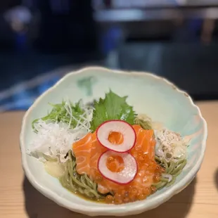 Salmon ikura soba