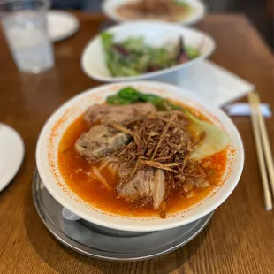 Spicy oxtail udon
