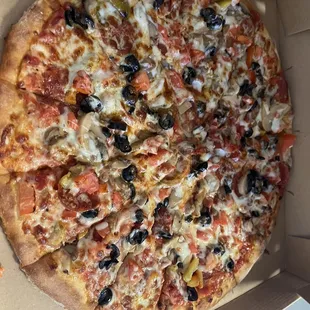 Supreme minus onions add tomatoes $17.99 plus $2 for tomatoes= $19.99