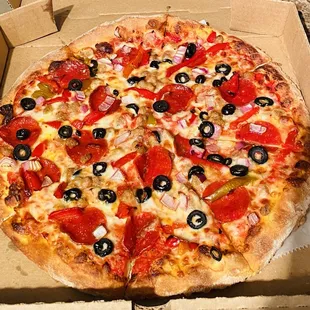 Supreme pizza without mushrooms