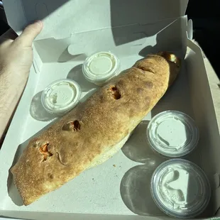 Buffalo chicken stromboli