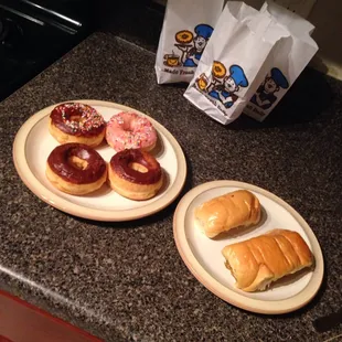 These donuts are so fresh they are still warm!!! Ham &amp; cheese kolache &amp; boudain kolache!