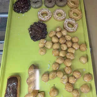 a tray of doughnuts